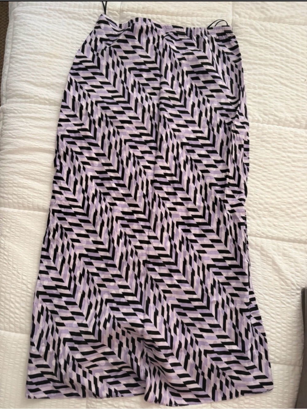 River Island Black and Lilac Geometric Maxi Skirt
